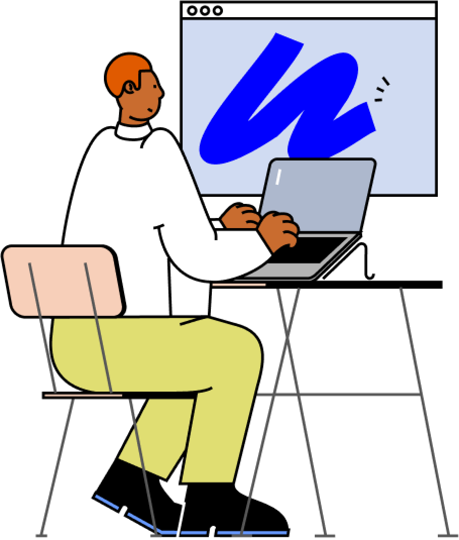 Person working on computer with cybersecurity